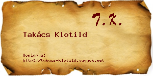 Takács Klotild névjegykártya